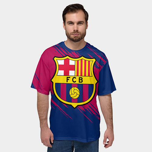 Мужская футболка оверсайз Барселона / 3D-принт – фото 3