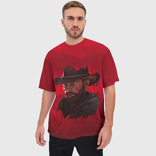 Мужская футболка оверсайз Red Dead Redemption / 3D-принт – фото 3