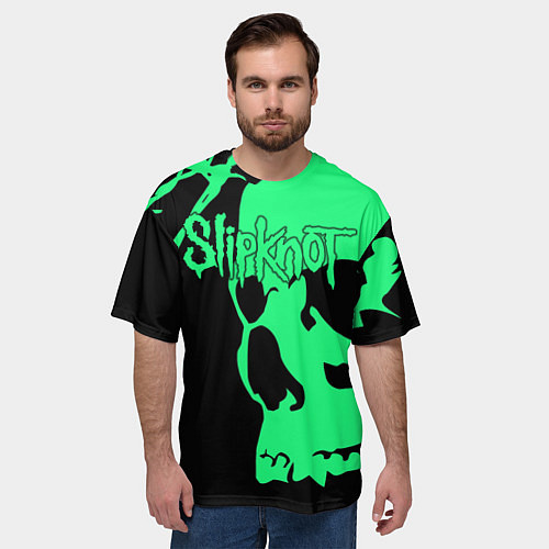 Мужская футболка оверсайз Slipknot: Acid Skull / 3D-принт – фото 3