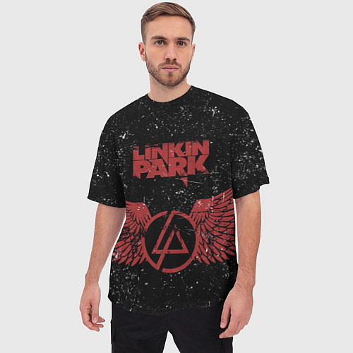 Мужская футболка оверсайз Linkin Park: Red Airs / 3D-принт – фото 3
