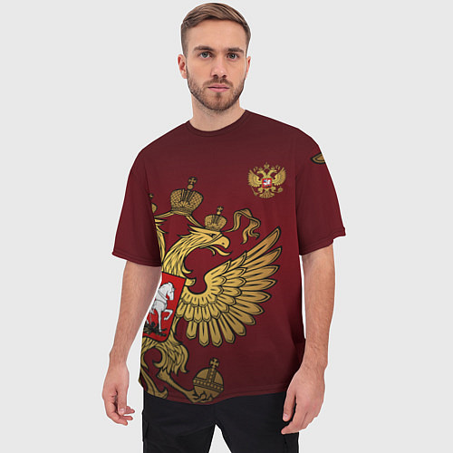 Мужская футболка оверсайз Россия: Щедрая душа / 3D-принт – фото 3