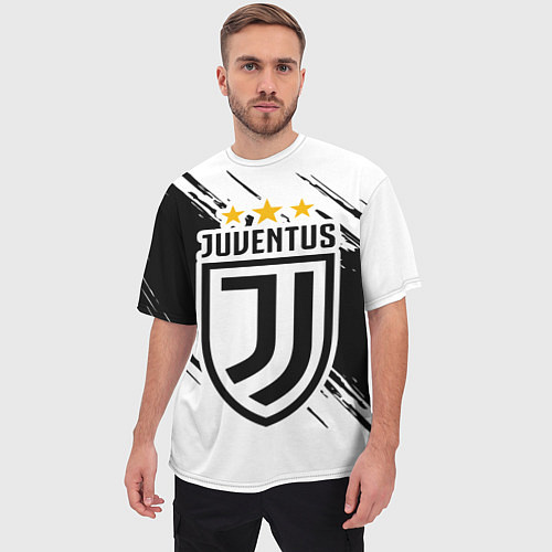 Мужская футболка оверсайз Juventus: 3 Stars / 3D-принт – фото 3