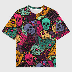 Футболка оверсайз мужская Маскарад черепов, цвет: 3D-принт