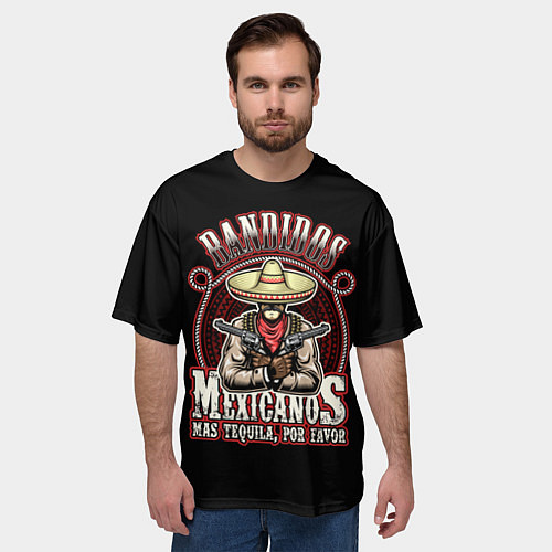Мужская футболка оверсайз Bandidos / 3D-принт – фото 3