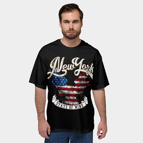 Мужская футболка оверсайз New York, state of mind / 3D-принт – фото 3