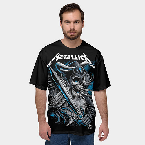 Мужская футболка оверсайз Metallica / 3D-принт – фото 3