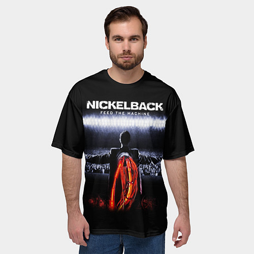 Мужская футболка оверсайз Nickelback: Feed the Machine / 3D-принт – фото 3