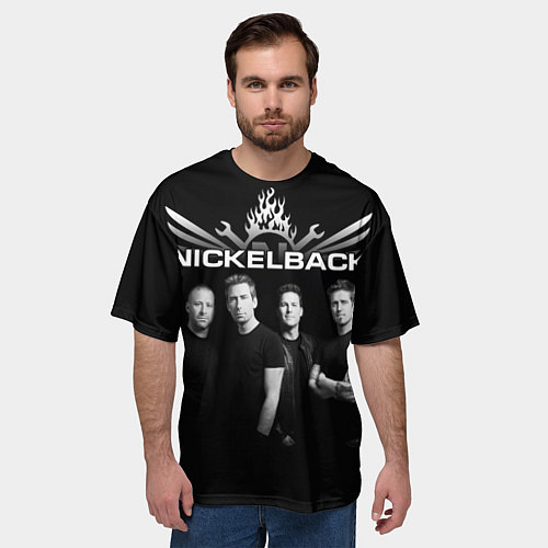 Мужская футболка оверсайз Nickelback Band / 3D-принт – фото 3