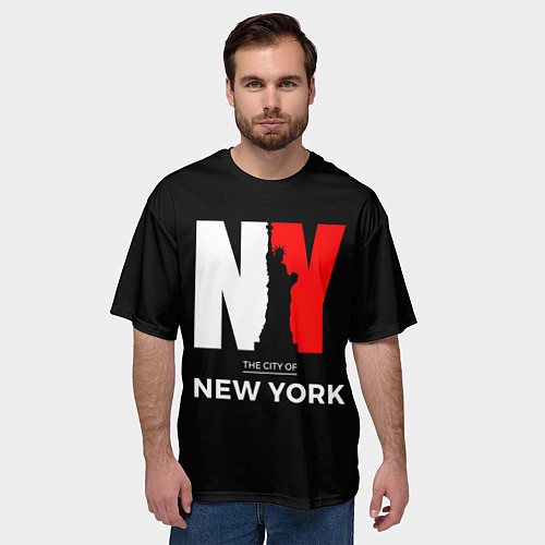 Мужская футболка оверсайз New York City / 3D-принт – фото 3