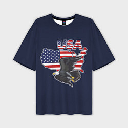 Футболка оверсайз мужская USA - flag and eagle, цвет: 3D-принт