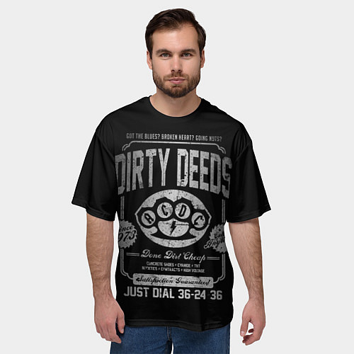 Мужская футболка оверсайз AC/DC: Dirty Deeds / 3D-принт – фото 3