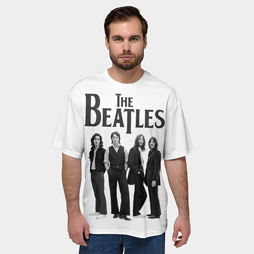 Мужская футболка оверсайз The Beatles: White Side / 3D-принт – фото 3