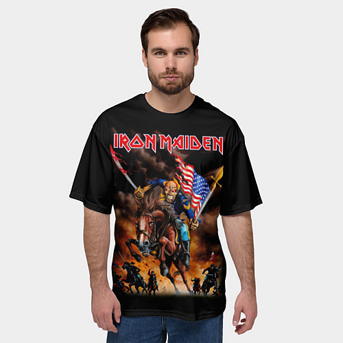 Мужская футболка оверсайз Iron Maiden: USA Warriors / 3D-принт – фото 3