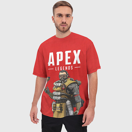 Мужская футболка оверсайз Apex Legends: Red Caustic / 3D-принт – фото 3
