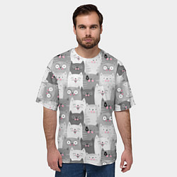 Футболка оверсайз мужская Эмоции котов, цвет: 3D-принт — фото 2