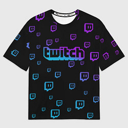 Футболка оверсайз мужская Twitch: Neon Style, цвет: 3D-принт