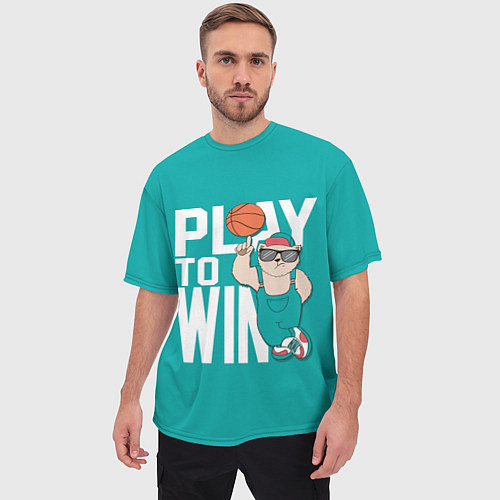 Мужская футболка оверсайз Play to win / 3D-принт – фото 3