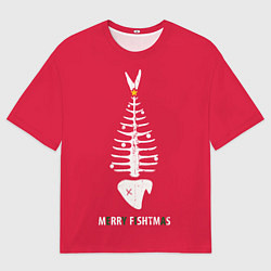 Футболка оверсайз мужская Merry Fishtmas, цвет: 3D-принт
