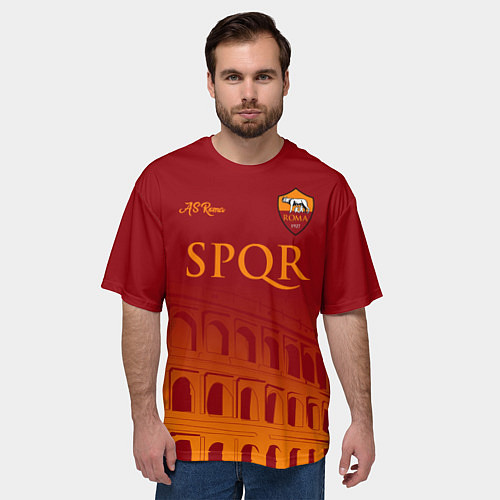 Мужская футболка оверсайз Рома клуб / 3D-принт – фото 3
