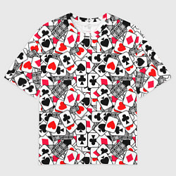 Футболка оверсайз мужская Игральные карты - тузы, цвет: 3D-принт