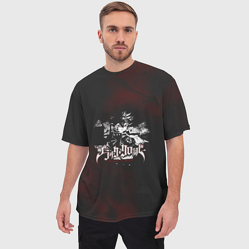 Мужская футболка оверсайз Чёрный клевер / 3D-принт – фото 3