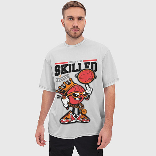 Мужская футболка оверсайз Skilled and lucky ball / 3D-принт – фото 3