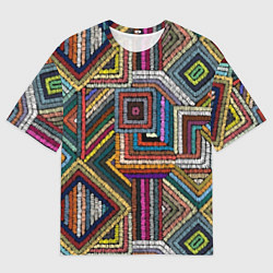 Мужская футболка оверсайз Этнический ковровый орнамент