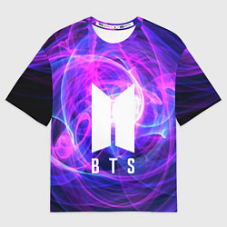 Футболка оверсайз мужская BTS: Violet Neon, цвет: 3D-принт
