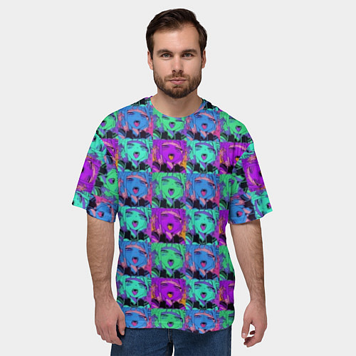 Мужская футболка оверсайз Моя геройская Академия тога ахегао / 3D-принт – фото 3