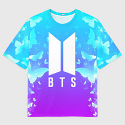 Футболка оверсайз мужская BTS: Violet Butterflies, цвет: 3D-принт