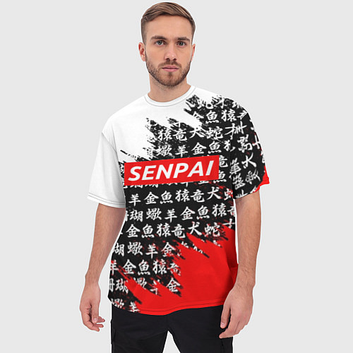 Мужская футболка оверсайз SENPAI / 3D-принт – фото 3