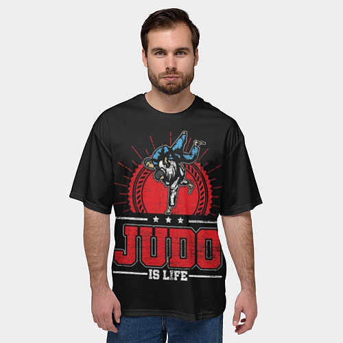 Мужская футболка оверсайз Judo is life / 3D-принт – фото 3