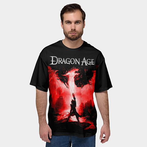 Мужская футболка оверсайз Dragon Age / 3D-принт – фото 3
