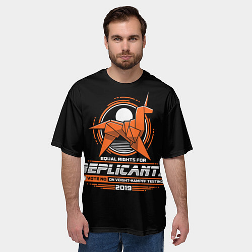 Мужская футболка оверсайз Replicants / 3D-принт – фото 3