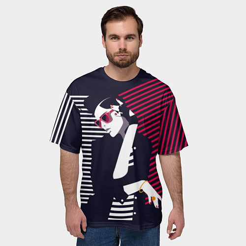 Мужская футболка оверсайз Стильная женщина - поп арт / 3D-принт – фото 3