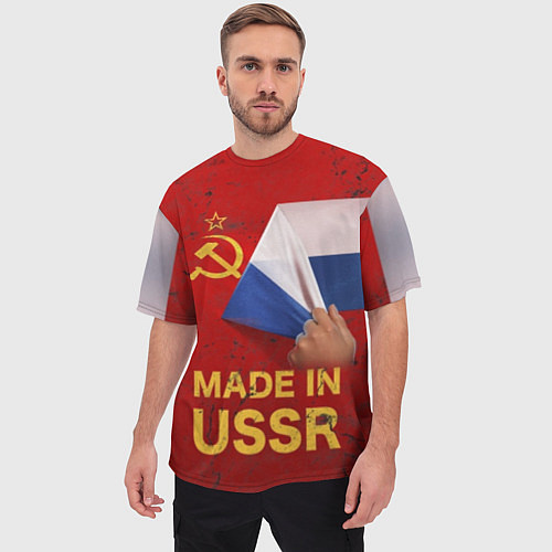 Мужская футболка оверсайз MADE IN USSR / 3D-принт – фото 3