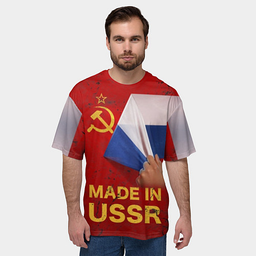 Мужская футболка оверсайз MADE IN USSR / 3D-принт – фото 3