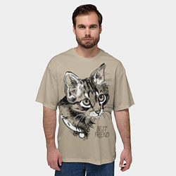 Футболка оверсайз мужская Best friend, цвет: 3D-принт — фото 2