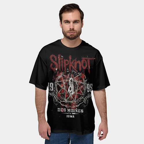 Мужская футболка оверсайз Slipknot 1995 / 3D-принт – фото 3