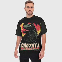 Футболка оверсайз мужская Flame Godzilla, цвет: 3D-принт — фото 2