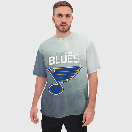 Мужская футболка оверсайз St Louis Blues / 3D-принт – фото 3