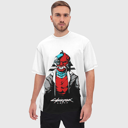 Мужская футболка оверсайз Cyberpubk 2077 / 3D-принт – фото 3