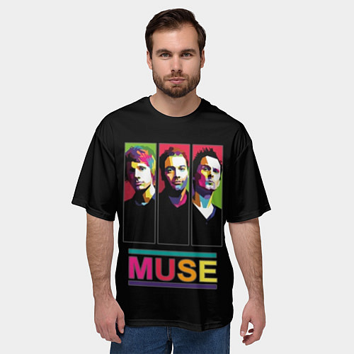 Мужская футболка оверсайз Muse pop-art / 3D-принт – фото 3