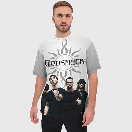 Мужская футболка оверсайз Godsmack / 3D-принт – фото 3