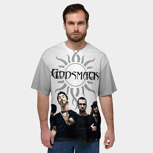 Мужская футболка оверсайз Godsmack / 3D-принт – фото 3