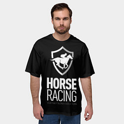 Футболка оверсайз мужская Horse racing, цвет: 3D-принт — фото 2