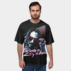 Футболка оверсайз мужская Cyberpunk 2077: City to Burn, цвет: 3D-принт — фото 2