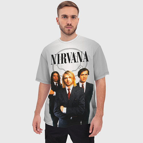 Мужская футболка оверсайз Nirvana / 3D-принт – фото 3