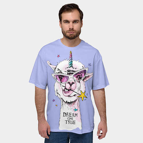 Мужская футболка оверсайз Dream come true / 3D-принт – фото 3