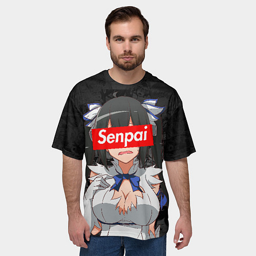 Мужская футболка оверсайз Senpai Boobs / 3D-принт – фото 3